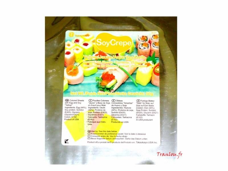 Feuilles colorées jaunes 20p pour maki.